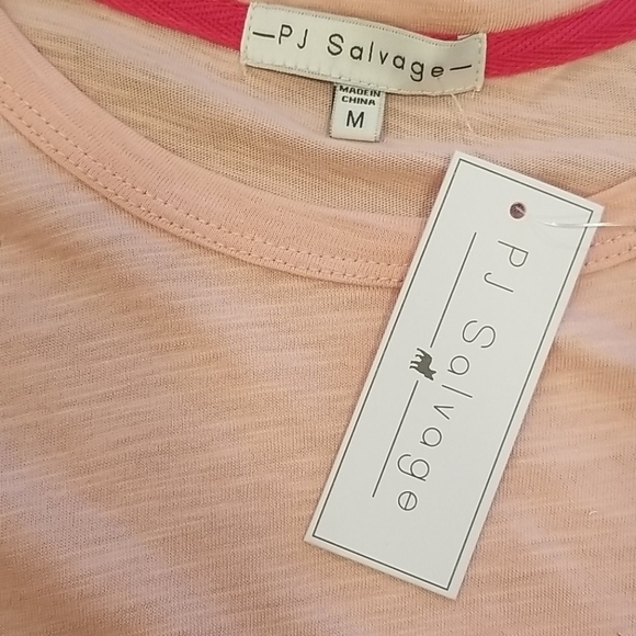 💕PJ SALVAGE💕 Sleep Dog Love Wine Graphic Tee T-Shirt PJ Top Blush Medium NWT - Picture 7 of 9